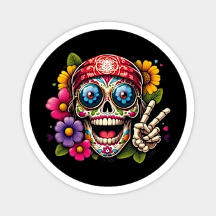 Sugar Skull Art - A Colorful Cultural Fusion Magnet